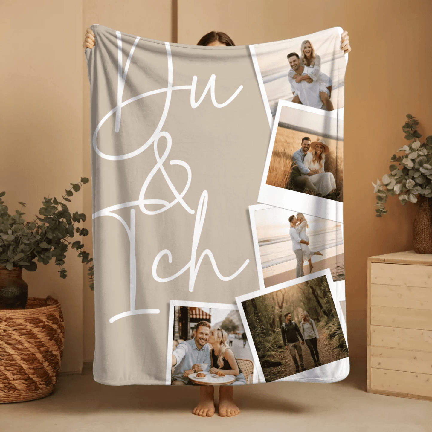 Personalisierte Fotodecke - "Du & Ich Polaroids" - LeinwandGlück