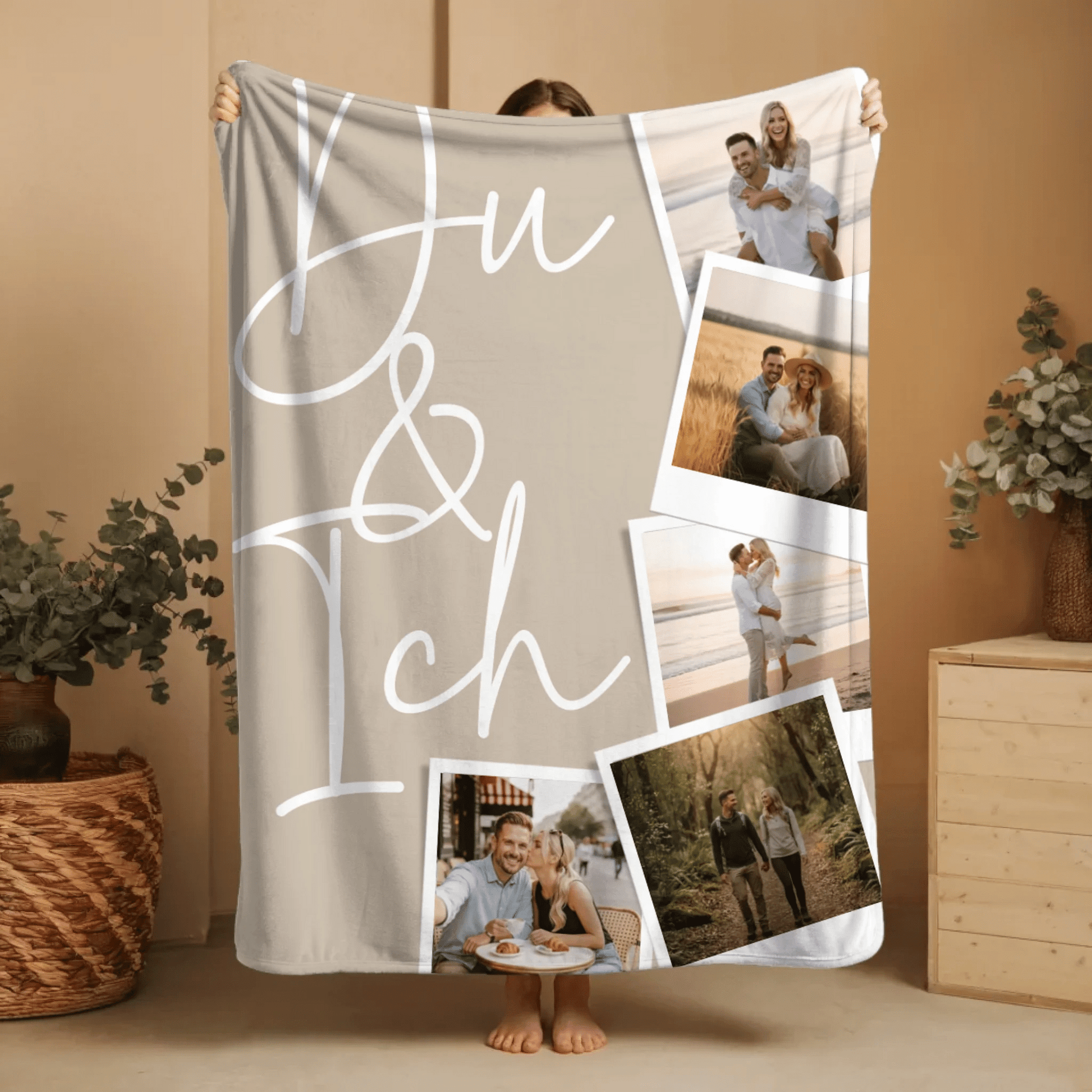 Personalisierte Fotodecke - "Du & Ich Polaroids" - LeinwandGlück