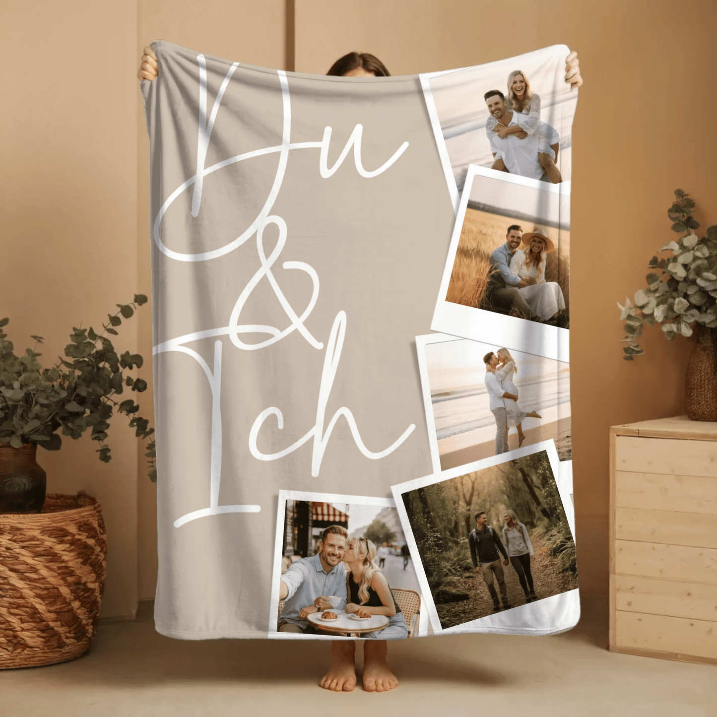 Personalisierte Fotodecke - "Du & Ich Polaroids" - LeinwandGlück