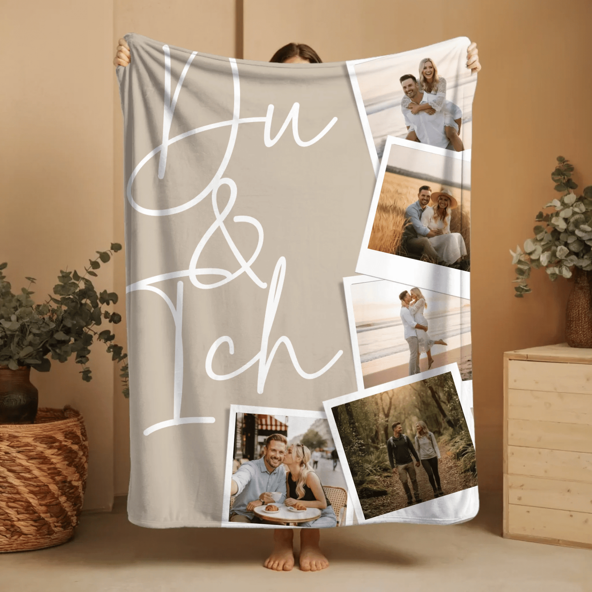 Personalisierte Fotodecke - "Du & Ich Polaroids" - LeinwandGlück