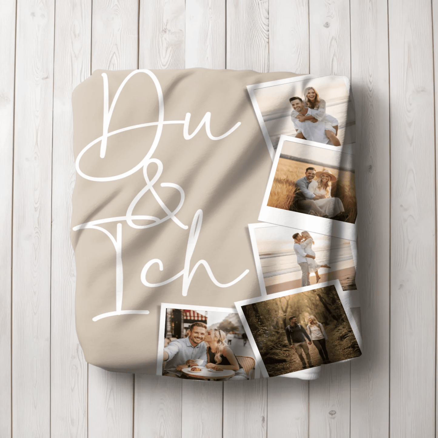 Personalisierte Fotodecke - "Du & Ich Polaroids" - LeinwandGlück