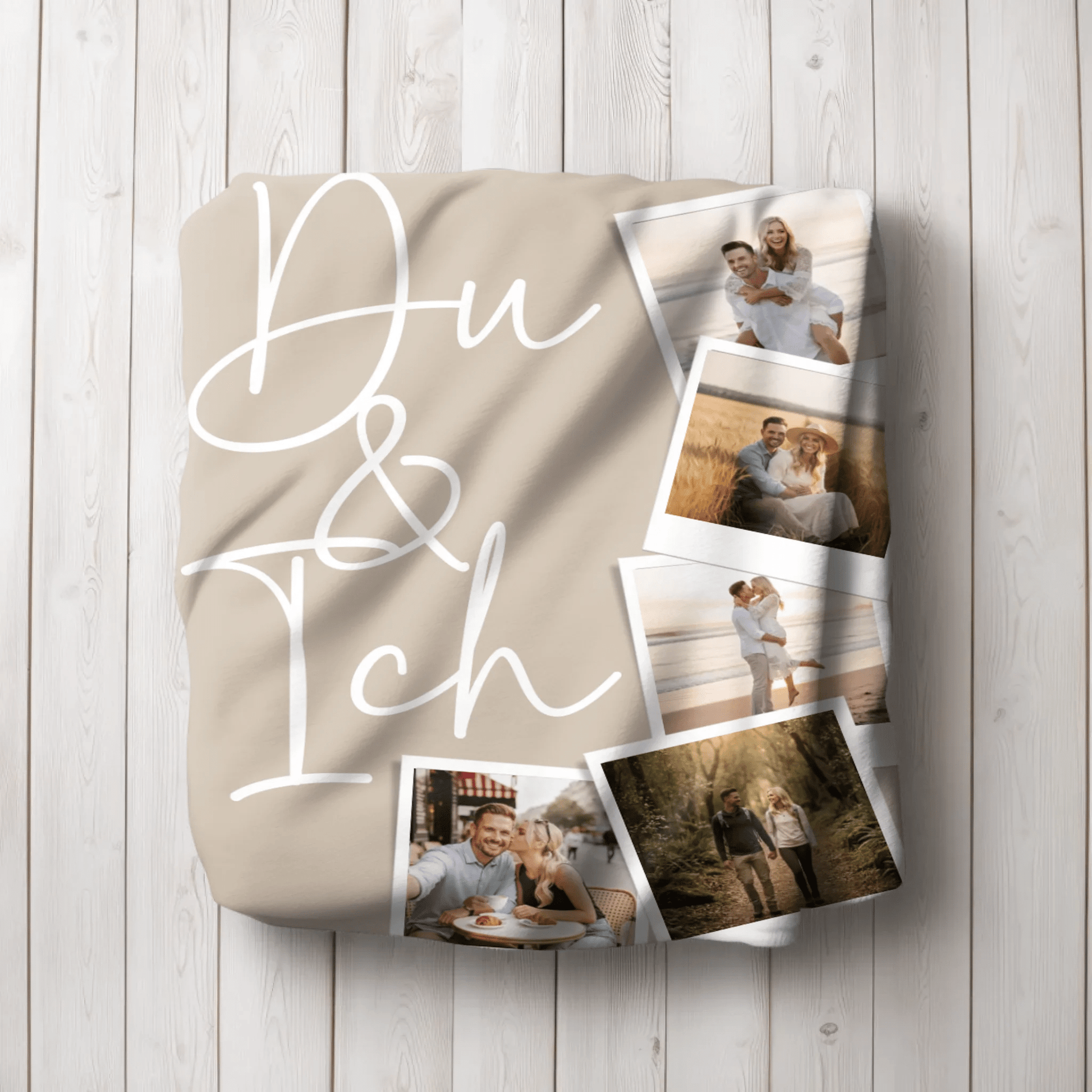 Personalisierte Fotodecke - "Du & Ich Polaroids" - LeinwandGlück