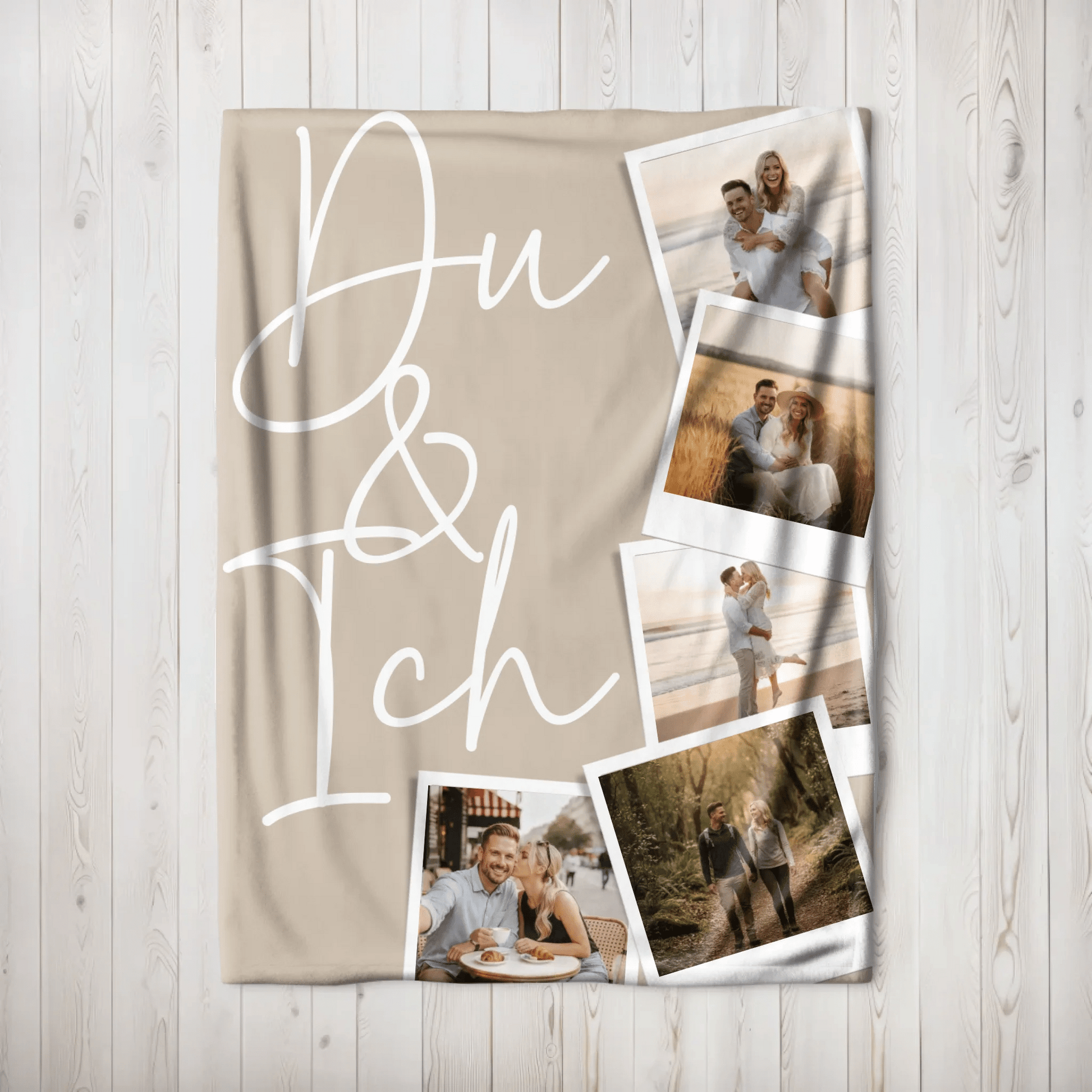 Personalisierte Fotodecke - "Du & Ich Polaroids" - LeinwandGlück