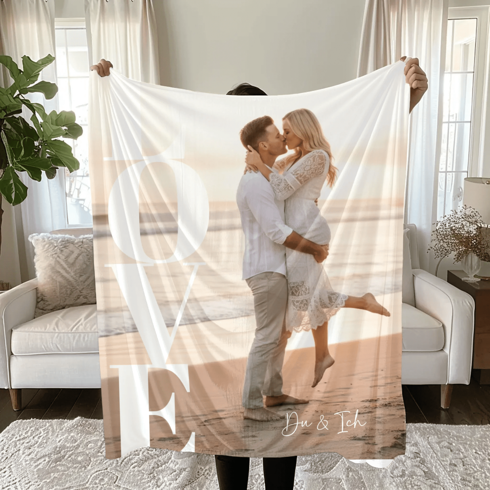 Personalisierte Fotodecke - "Love" - LeinwandGlück