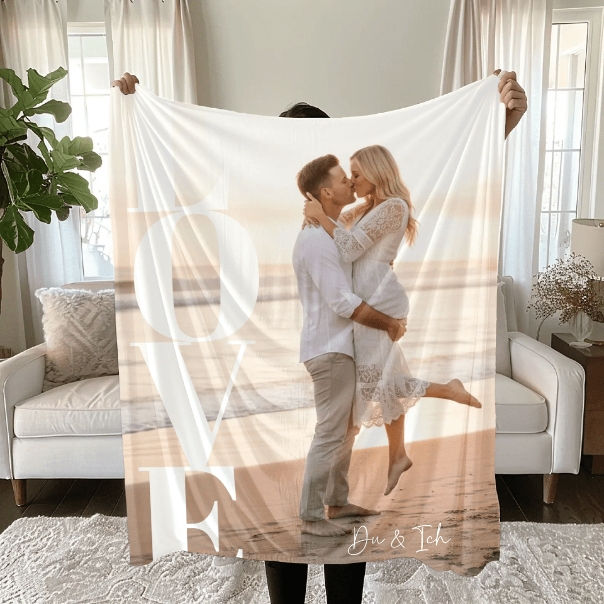 Personalisierte Fotodecke - "Love" - LeinwandGlück