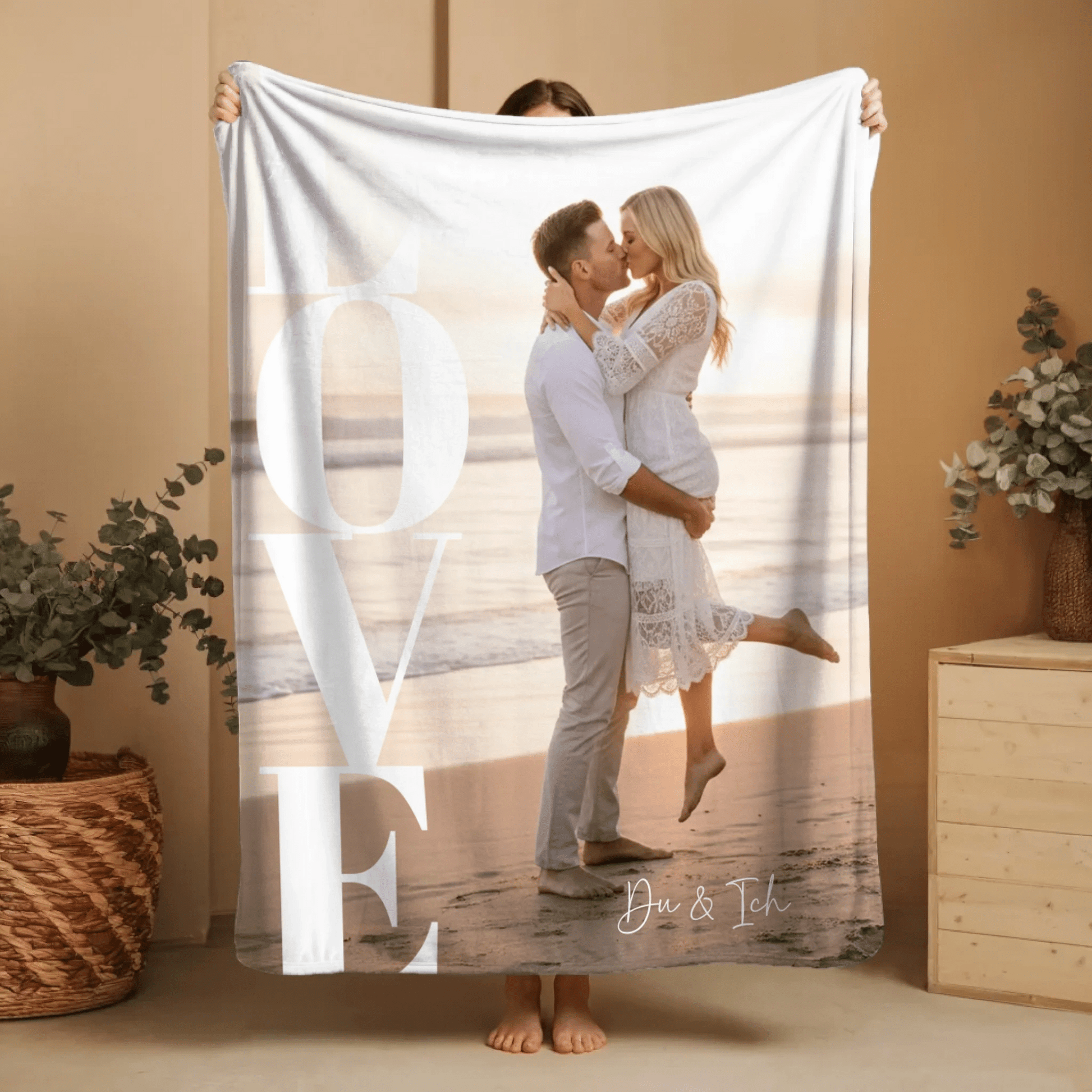 Personalisierte Fotodecke - "Love" - LeinwandGlück