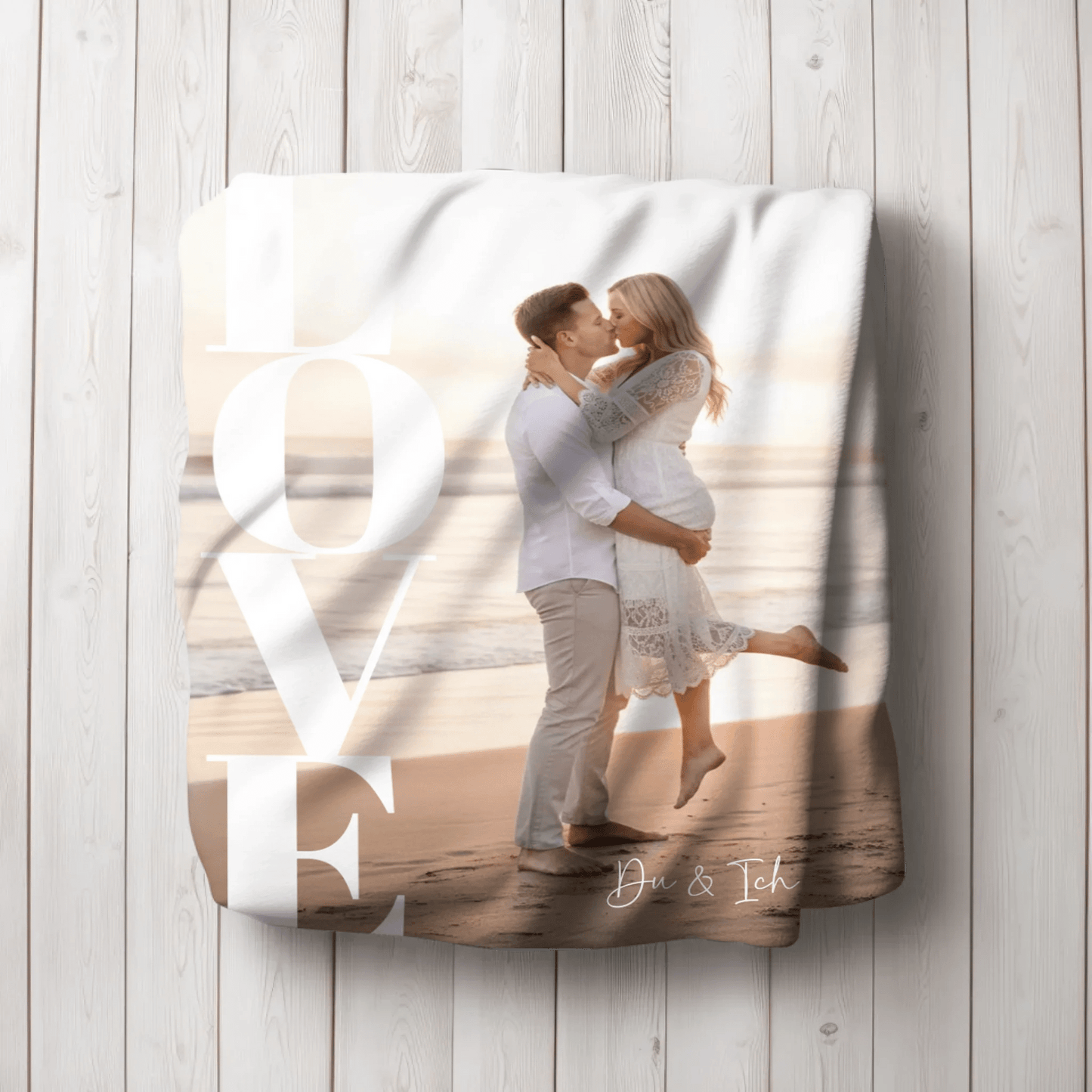 Personalisierte Fotodecke - "Love" - LeinwandGlück