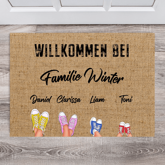 Personalisierte Fußmatte - "Familie" - LeinwandGlück