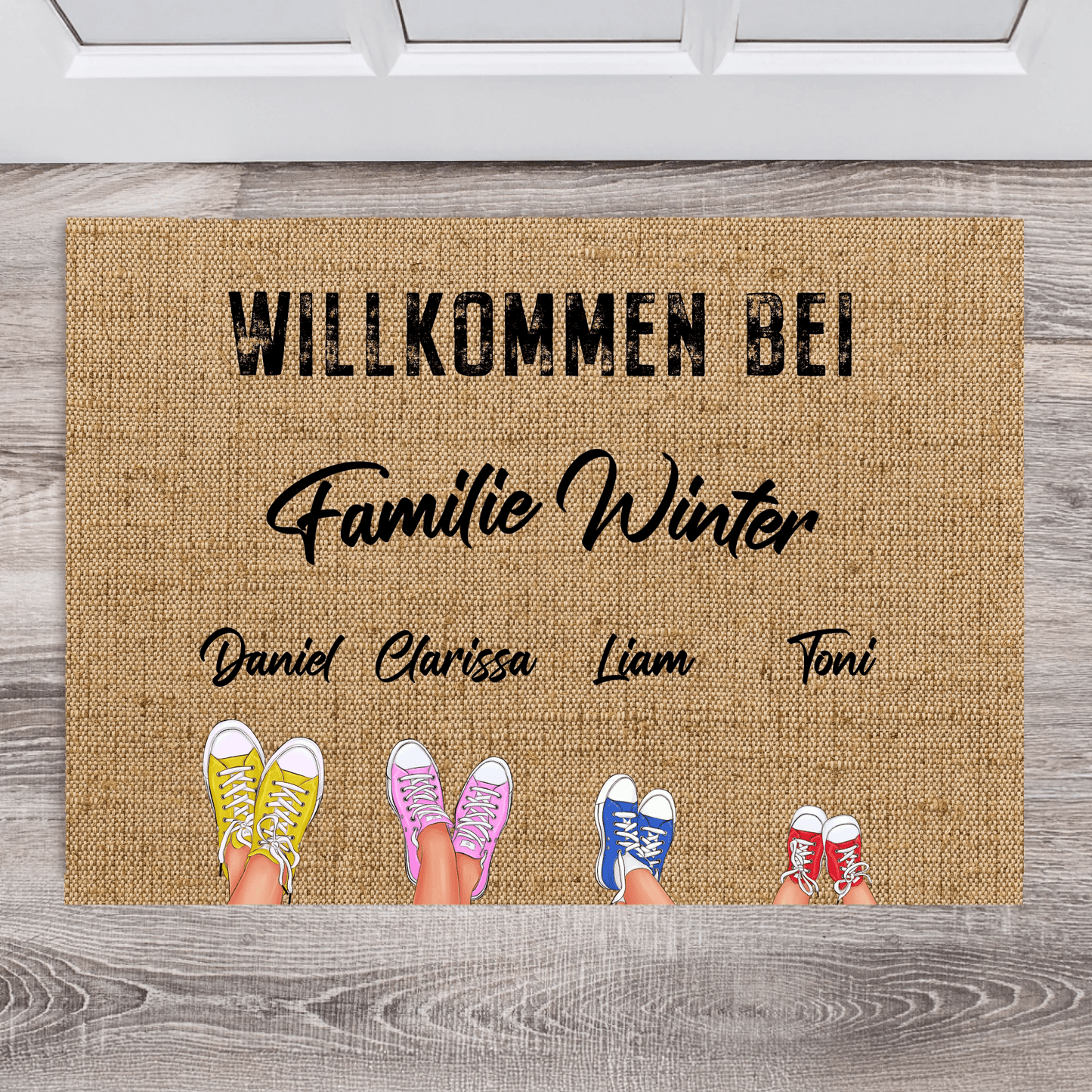Personalisierte Fußmatte - "Familie" - LeinwandGlück
