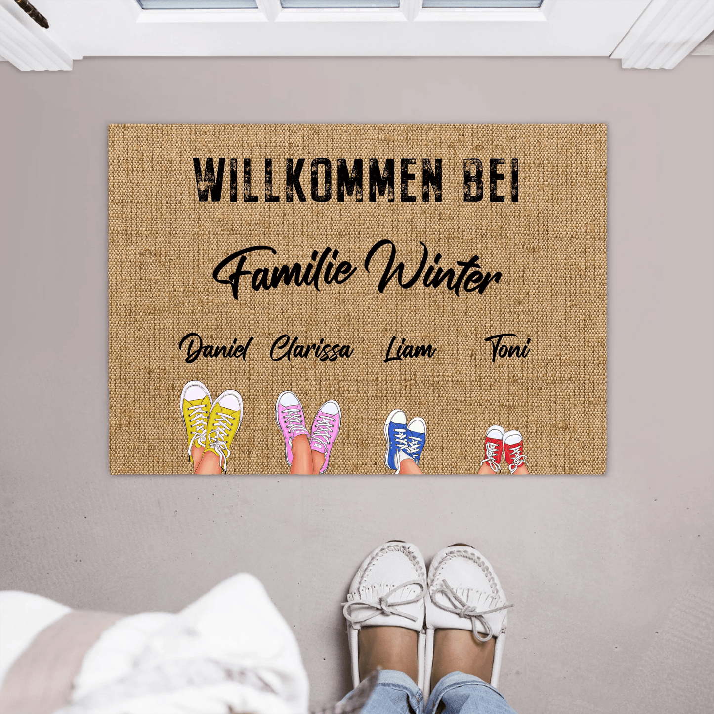 Personalisierte Fußmatte - "Familie" - LeinwandGlück