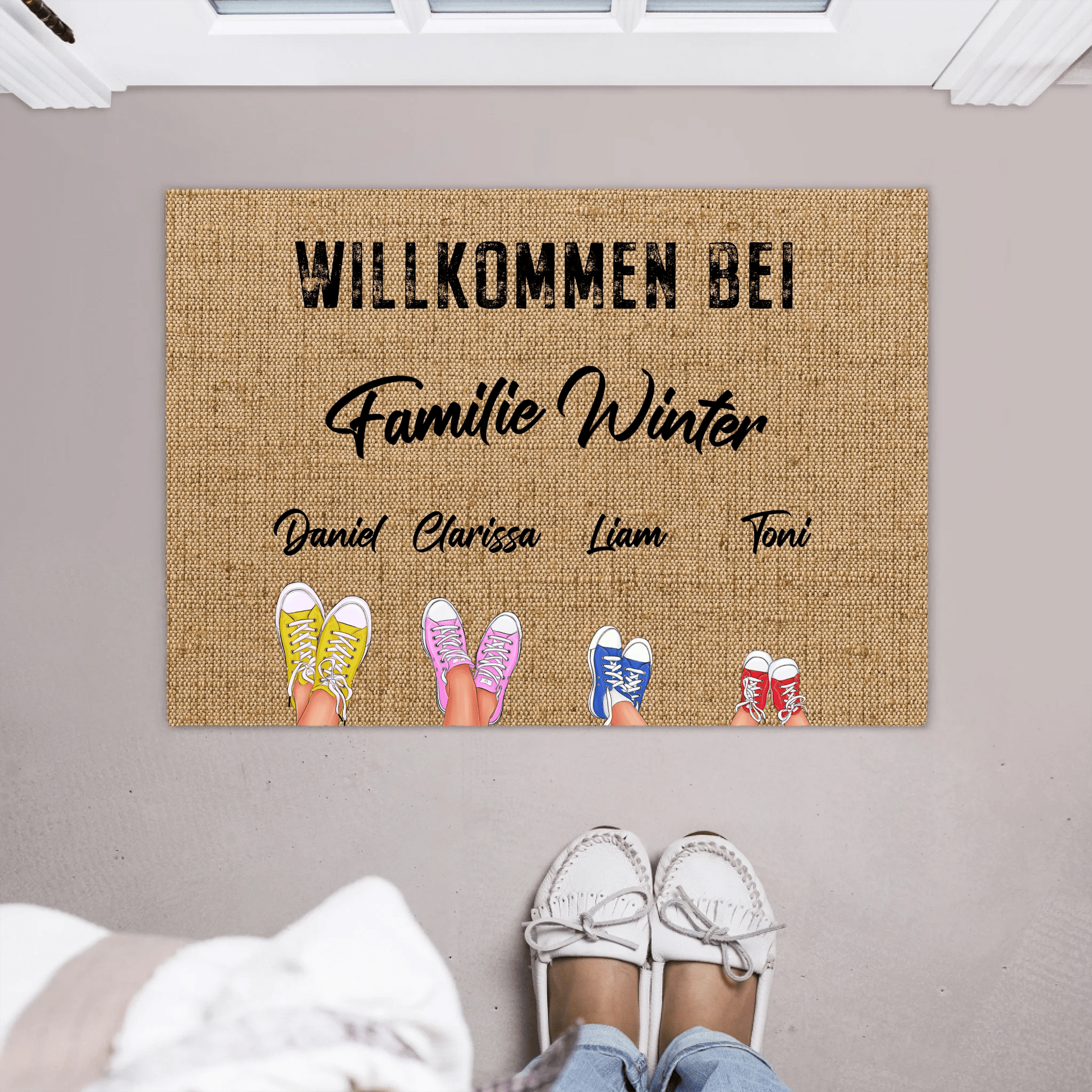 Personalisierte Fußmatte - "Familie" - LeinwandGlück