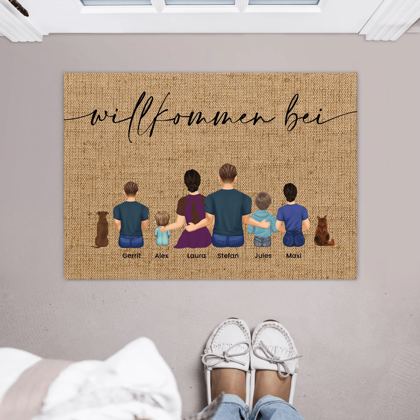 Personalisierte Fußmatte für Familien - LeinwandGlück