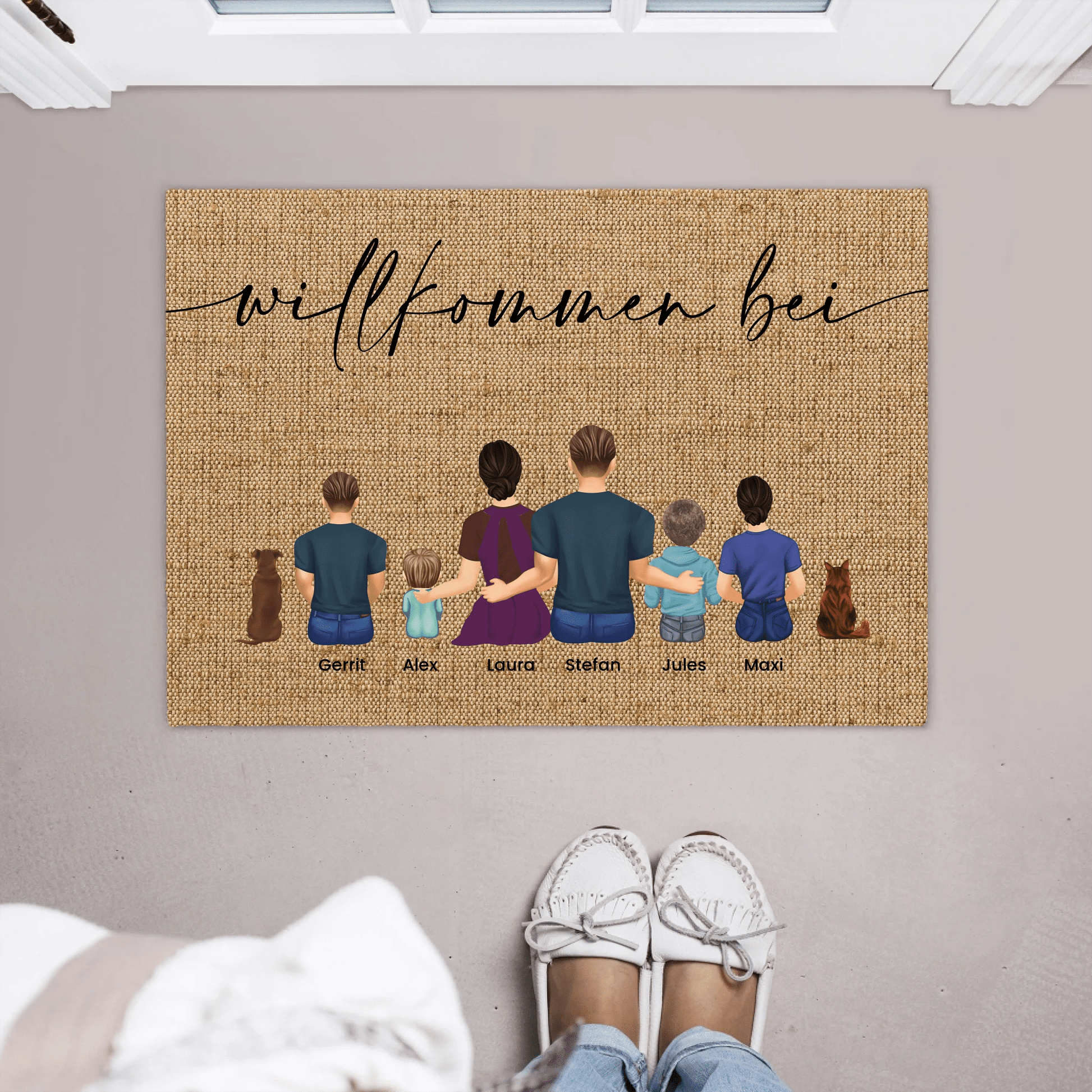 Personalisierte Fußmatte für Familien - LeinwandGlück