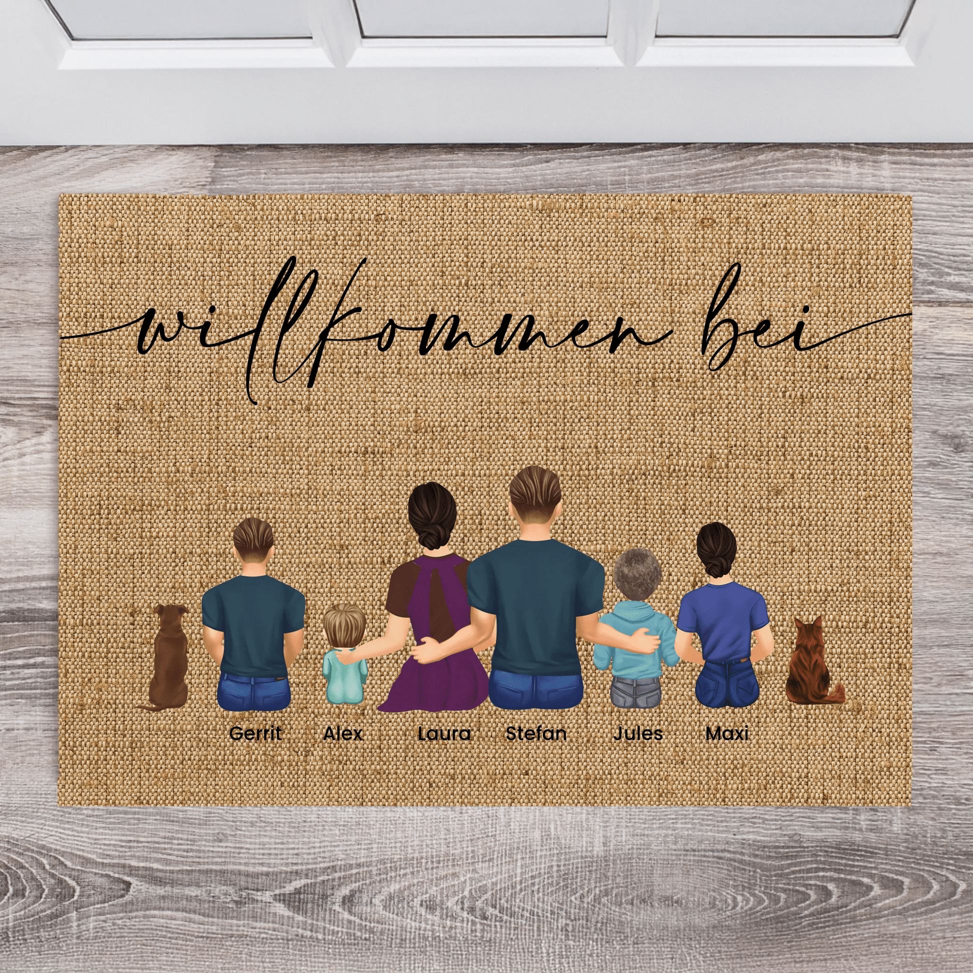 Personalisierte Fußmatte für Familien - LeinwandGlück