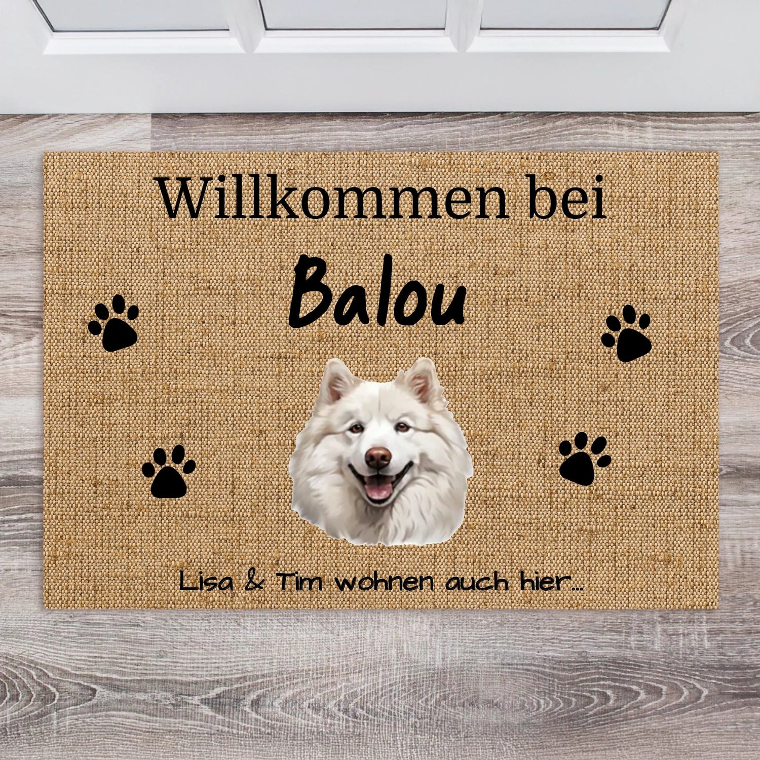 Personalisierte Fußmatte - Willkommen bei mit Foto - LeinwandGlück