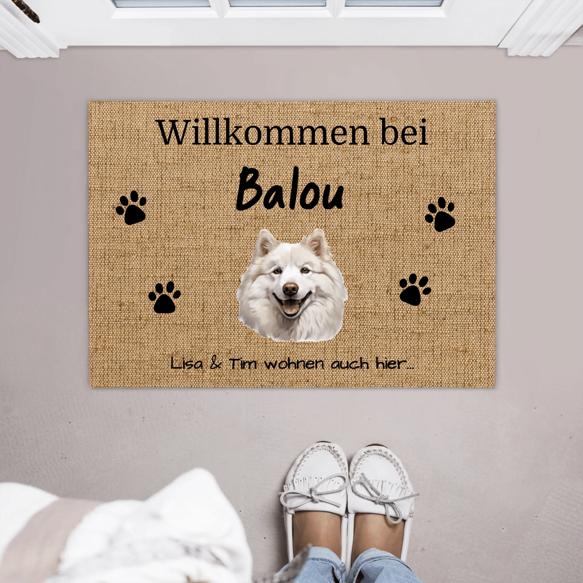 Personalisierte Fußmatte - Willkommen bei mit Foto - LeinwandGlück