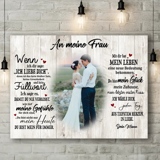 Personalisierte Leinwand - "An meine Frau" - LeinwandGlück