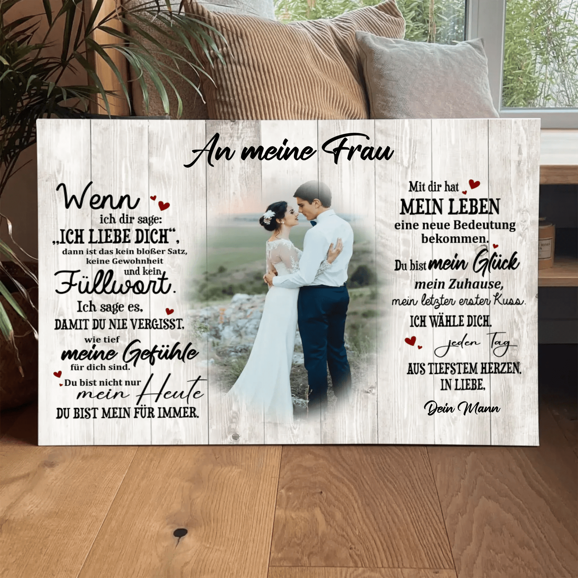 Personalisierte Leinwand - "An meine Frau" - LeinwandGlück