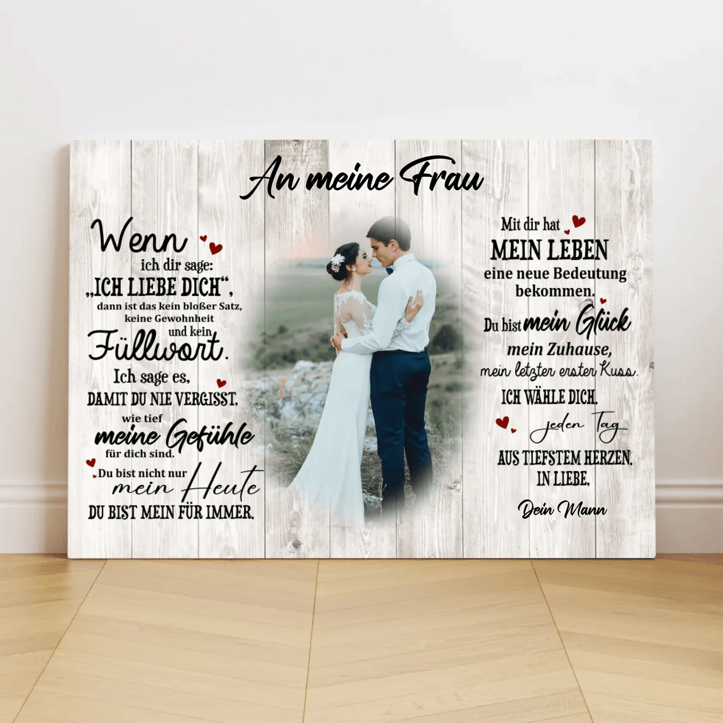 Personalisierte Leinwand - "An meine Frau" - LeinwandGlück