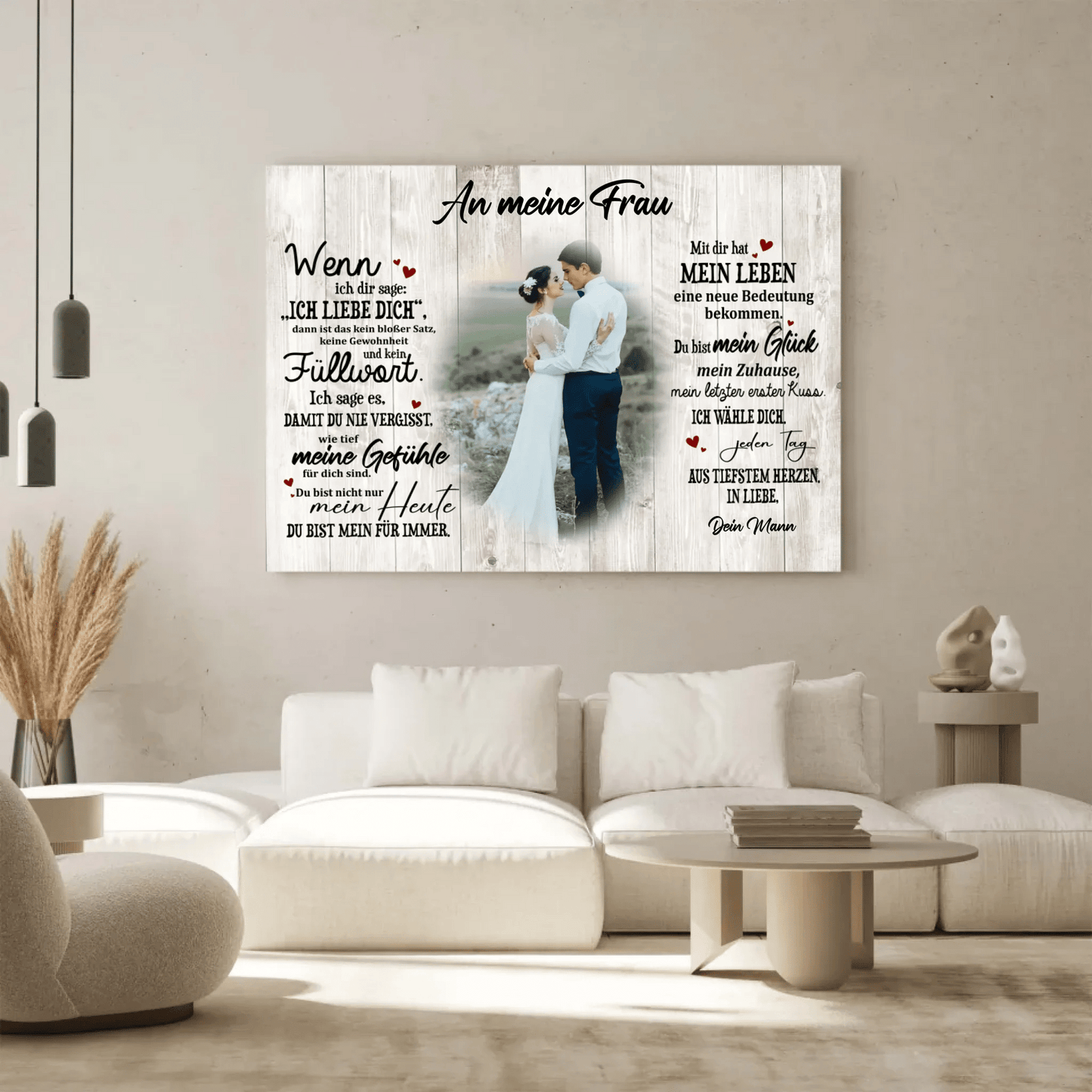Personalisierte Leinwand - "An meine Frau" - LeinwandGlück