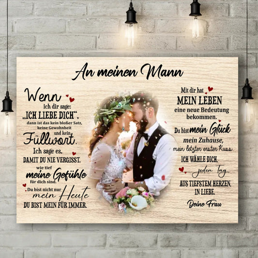 Personalisierte Leinwand - "An meinen Mann" - LeinwandGlück