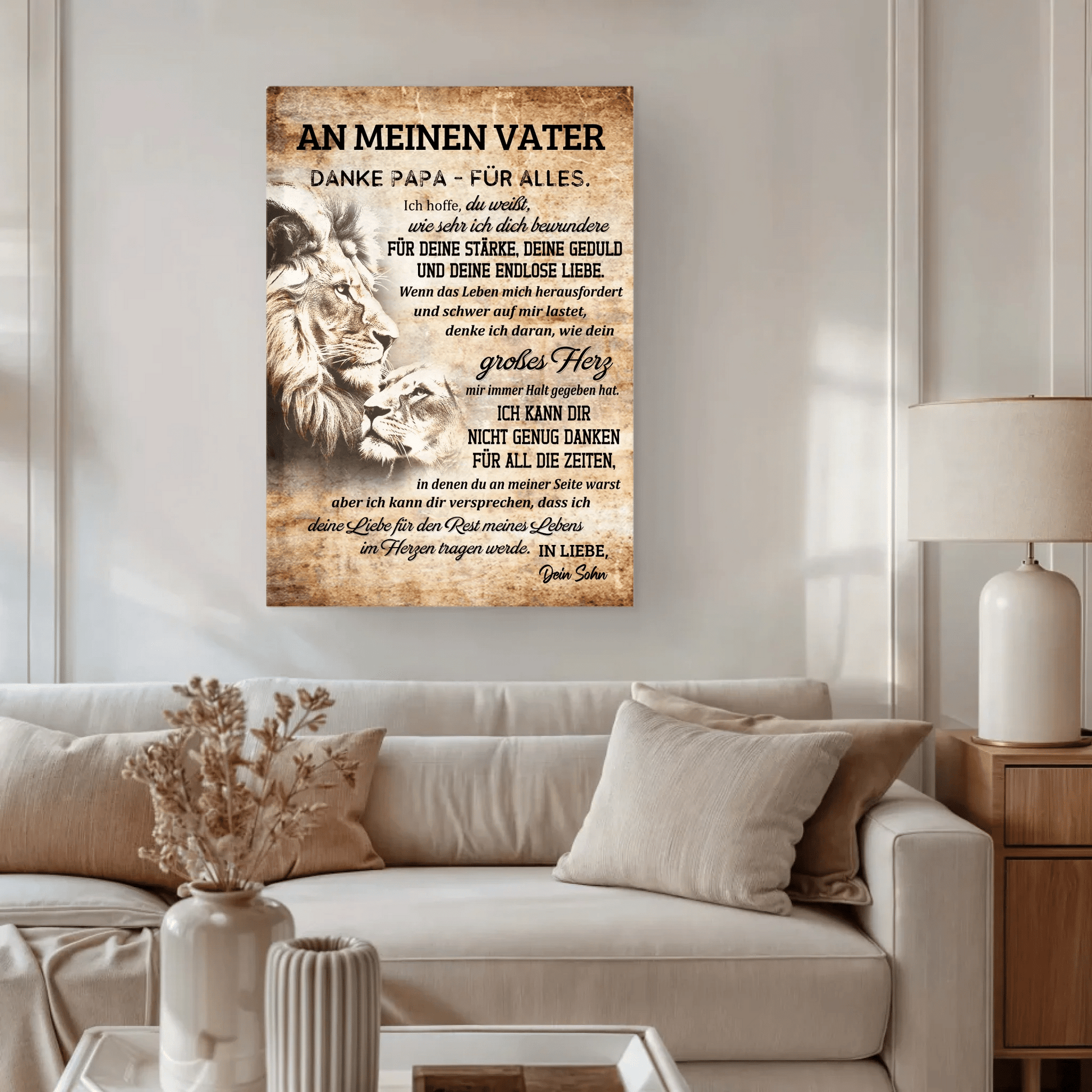 Personalisierte Leinwand - "An meinen Vater" - LeinwandGlück