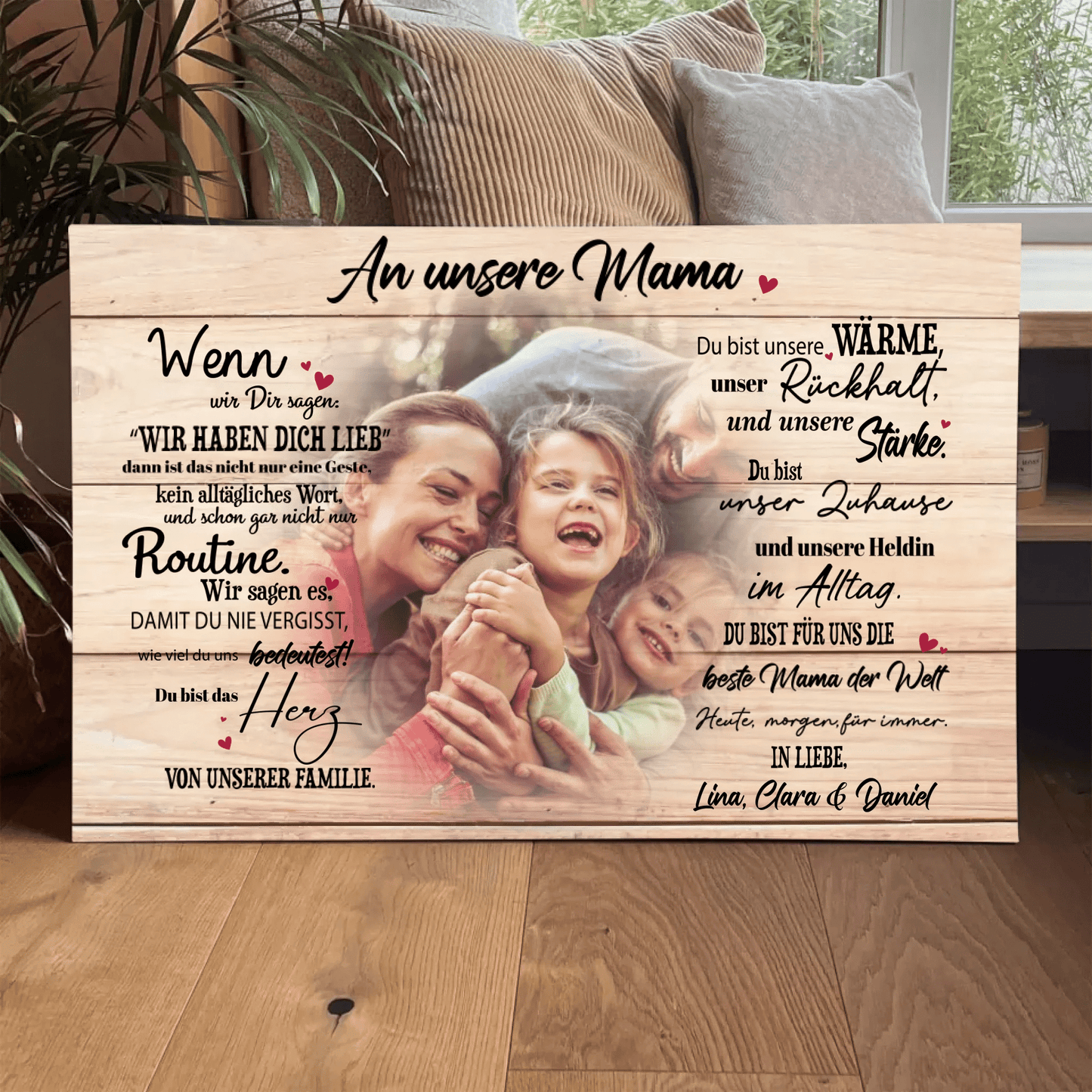 Personalisierte Leinwand - "An unsere Mama" - LeinwandGlück