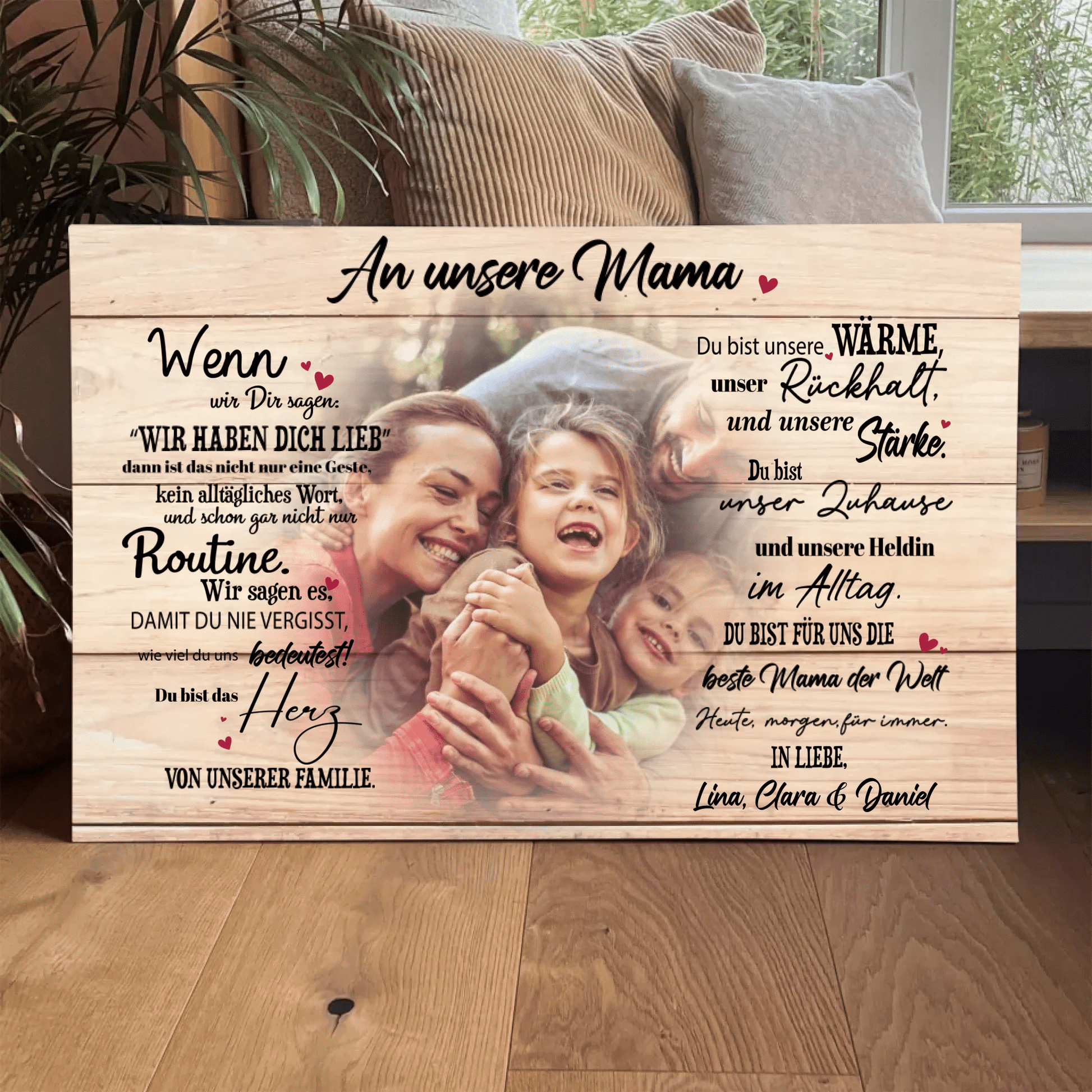 Personalisierte Leinwand - "An unsere Mama" - LeinwandGlück