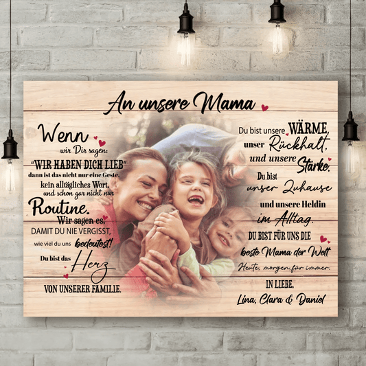 Personalisierte Leinwand - "An unsere Mama" - LeinwandGlück