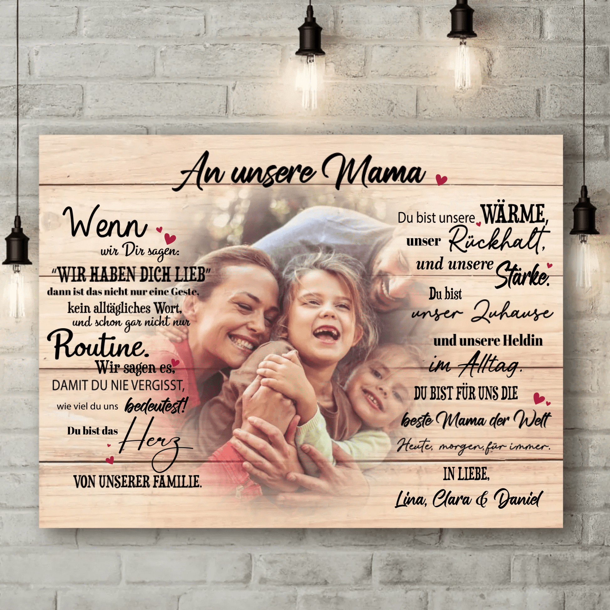 Personalisierte Leinwand - "An unsere Mama" - LeinwandGlück