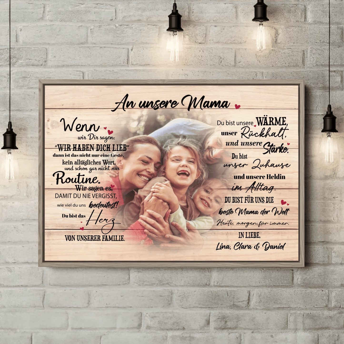 Personalisierte Leinwand - "An unsere Mama" - LeinwandGlück