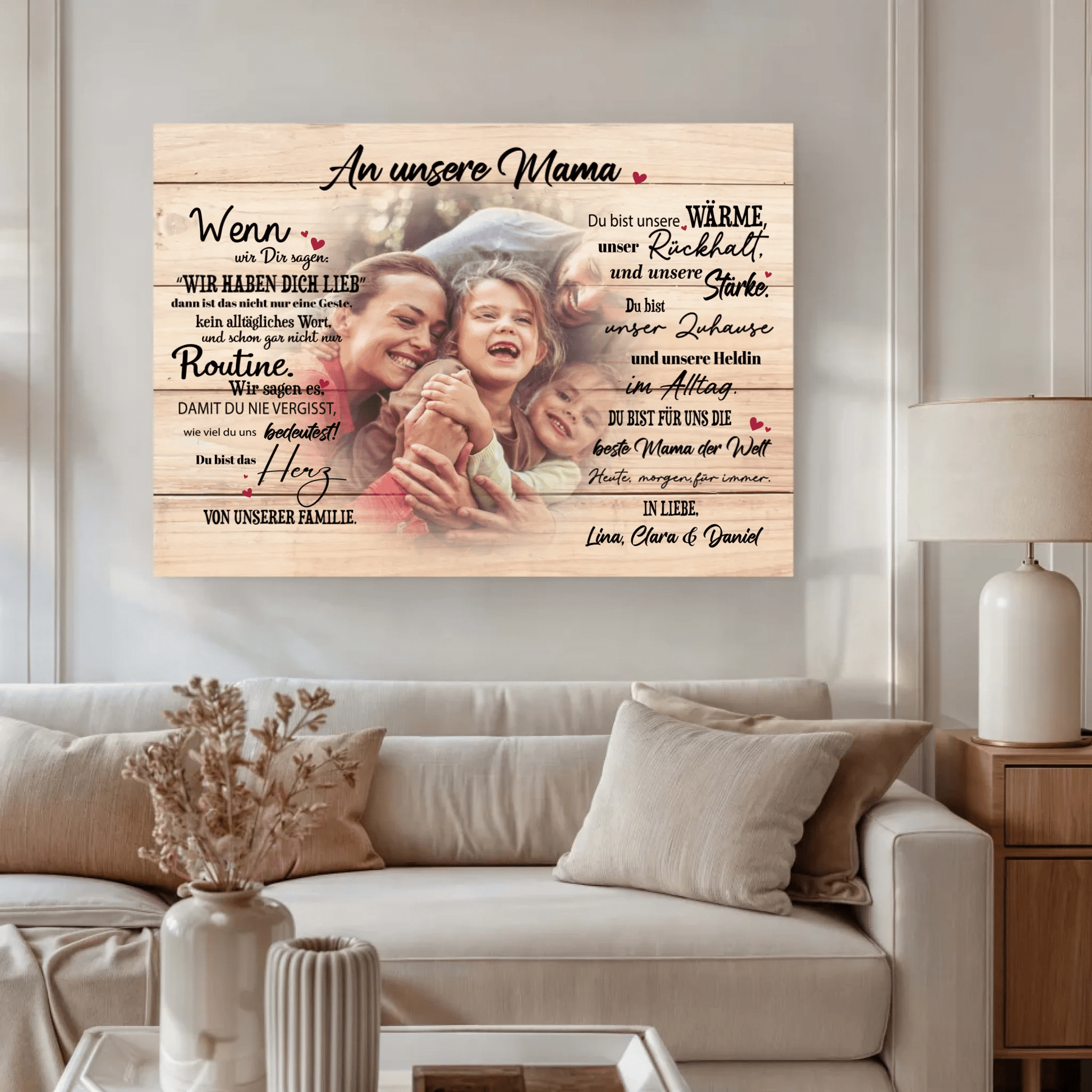 Personalisierte Leinwand - "An unsere Mama" - LeinwandGlück