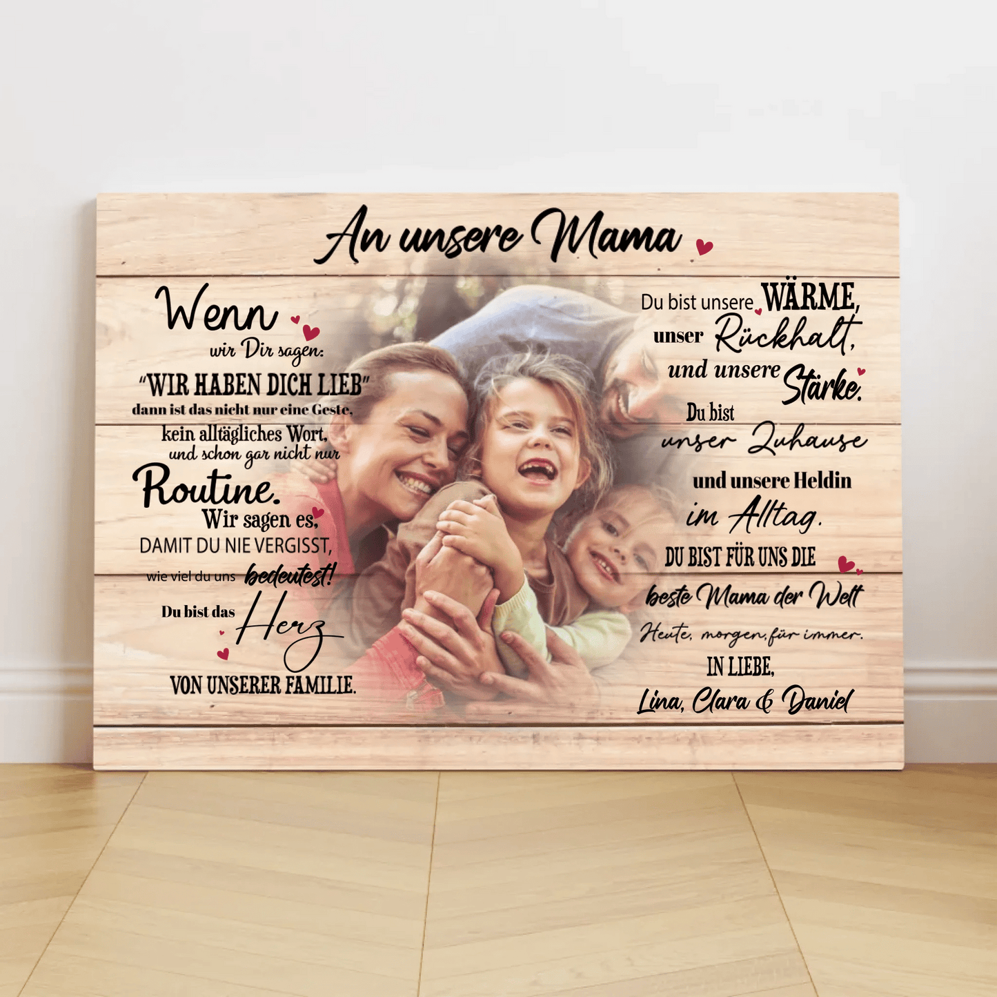 Personalisierte Leinwand - "An unsere Mama" - LeinwandGlück