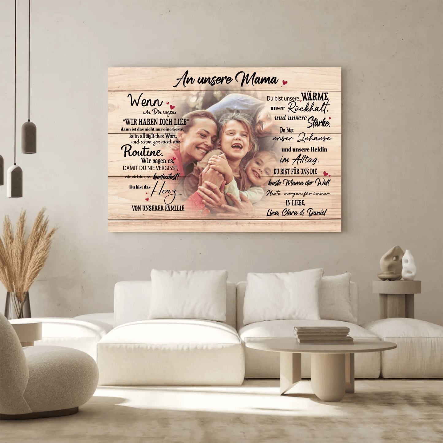 Personalisierte Leinwand - "An unsere Mama" - LeinwandGlück