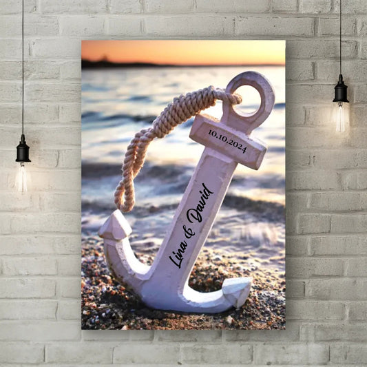 Personalisierte Leinwand - "Anker Vertikal" - LeinwandGlück