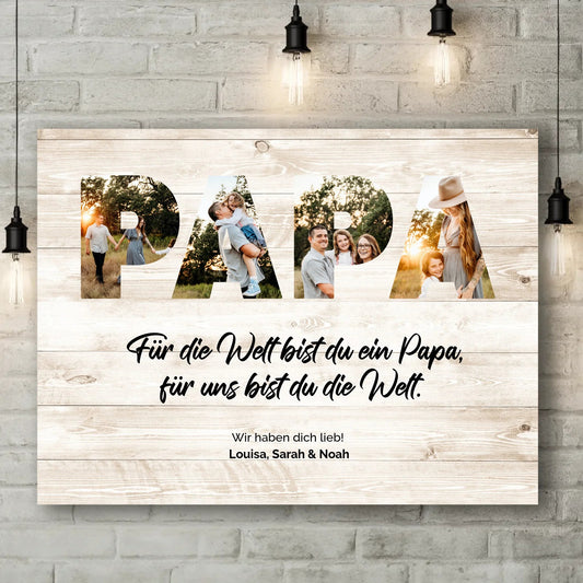 Personalisierte Leinwand - "Bester Papa der Welt" - LeinwandGlück