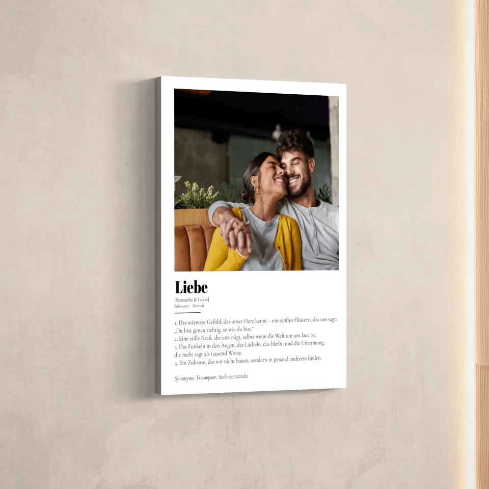 Personalisierte Leinwand - "Definition Liebe" - LeinwandGlück
