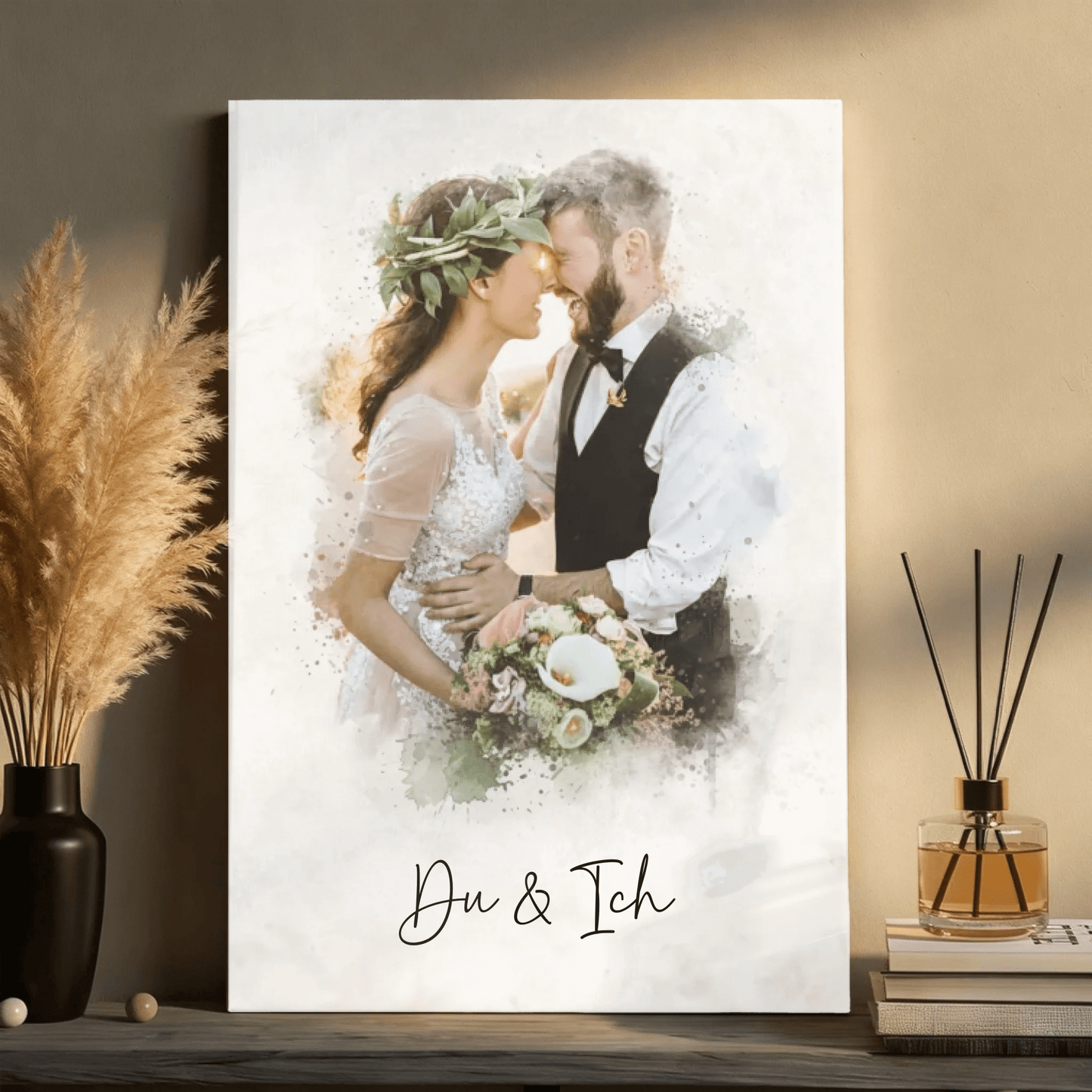 Personalisierte Leinwand - "Du & Ich Aquarell" - LeinwandGlück