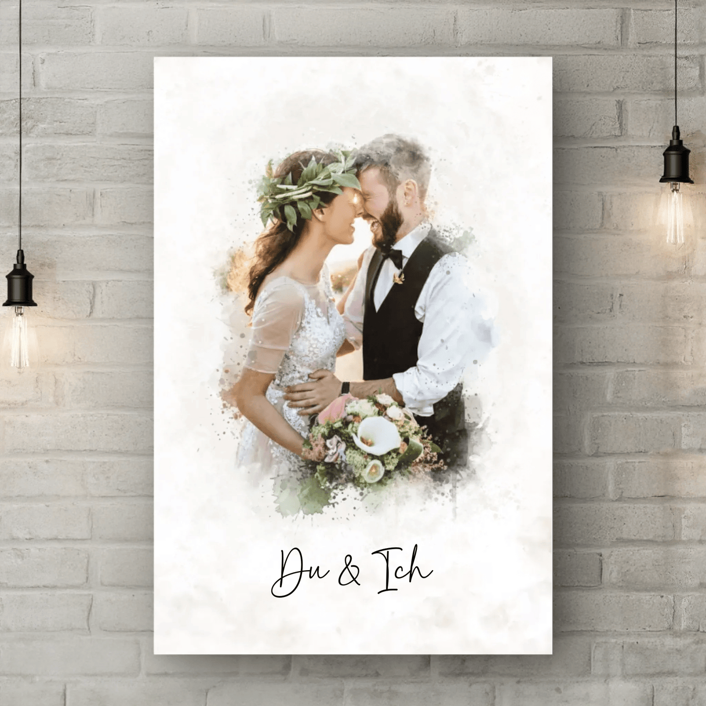 Personalisierte Leinwand - "Du & Ich Aquarell" - LeinwandGlück