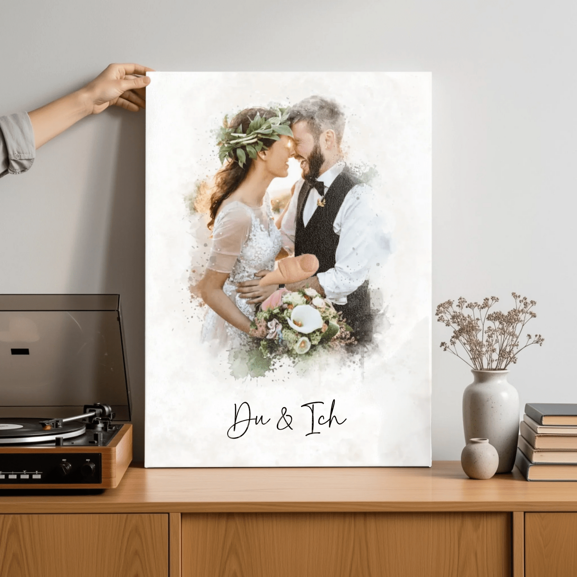 Personalisierte Leinwand - "Du & Ich Aquarell" - LeinwandGlück