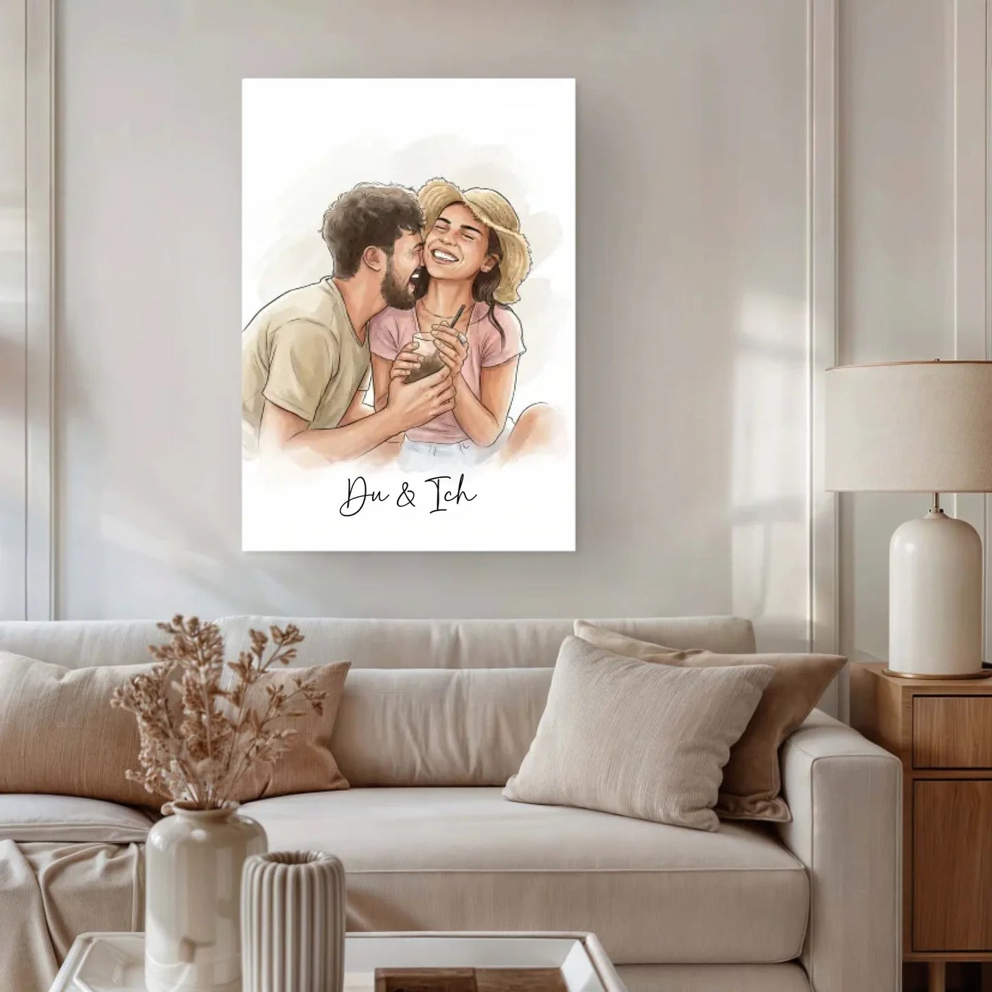 Personalisierte Leinwand - "Du & Ich" Golden Brush - LeinwandGlück