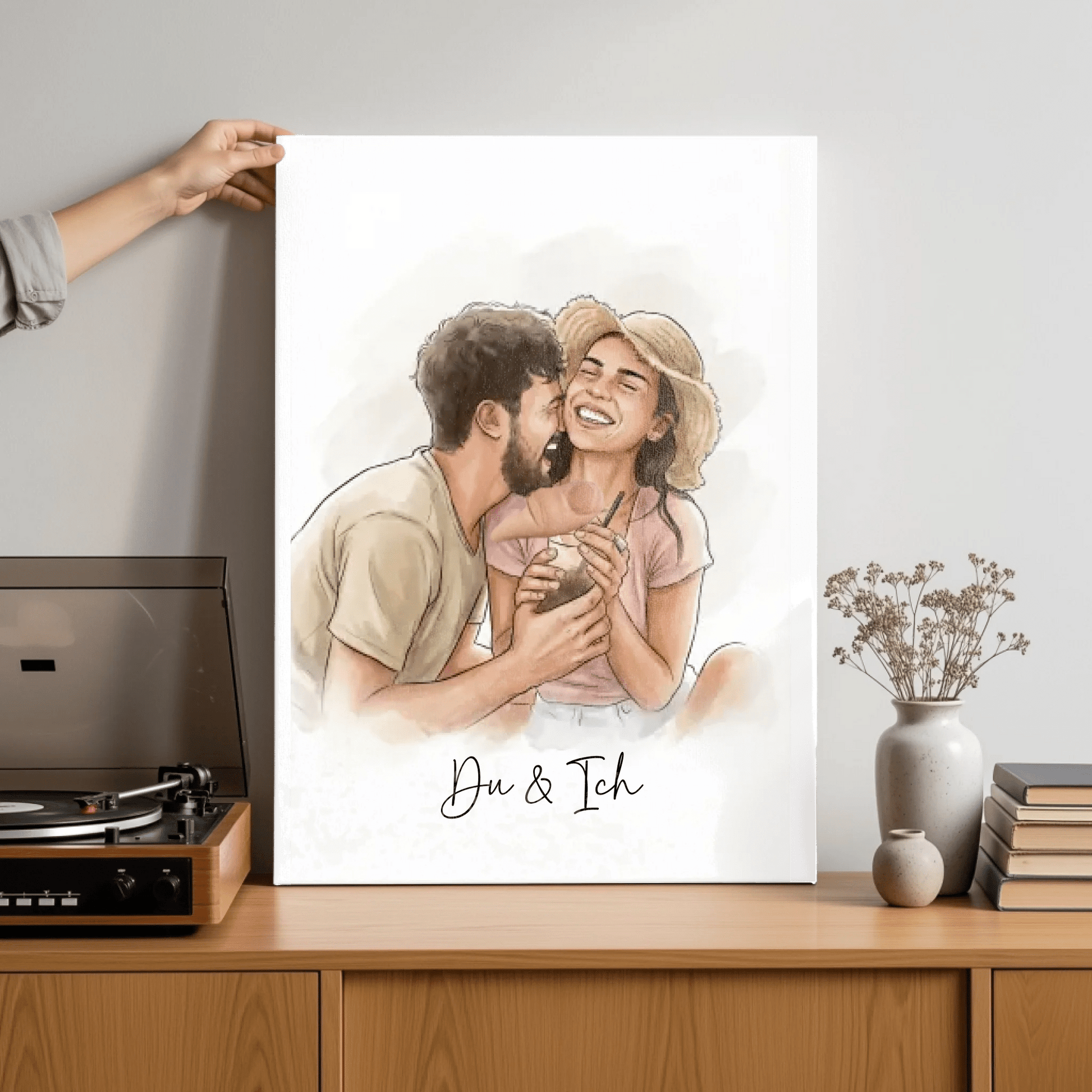 Personalisierte Leinwand - "Du & Ich" Golden Brush - LeinwandGlück