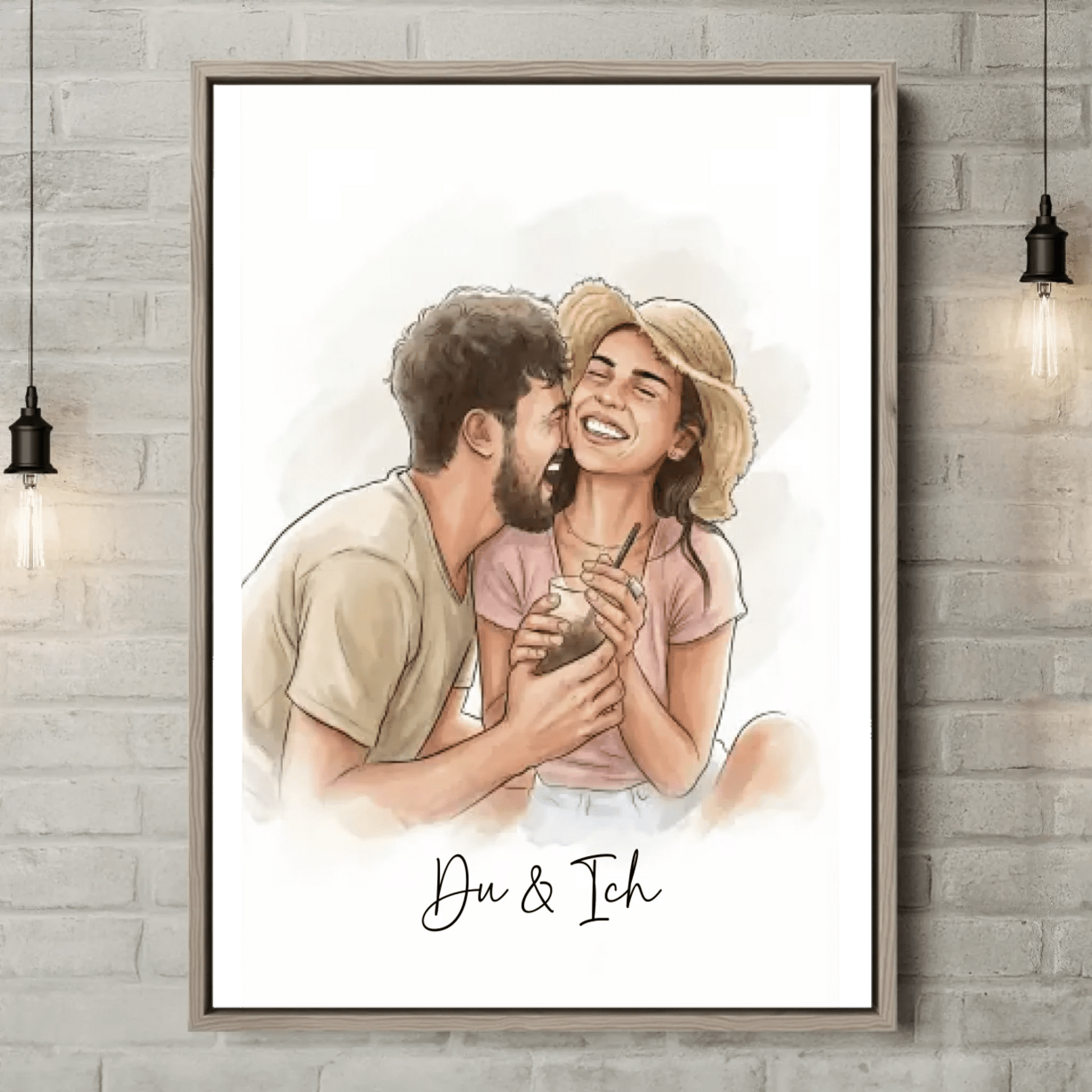 Personalisierte Leinwand - "Du & Ich" Golden Brush - LeinwandGlück