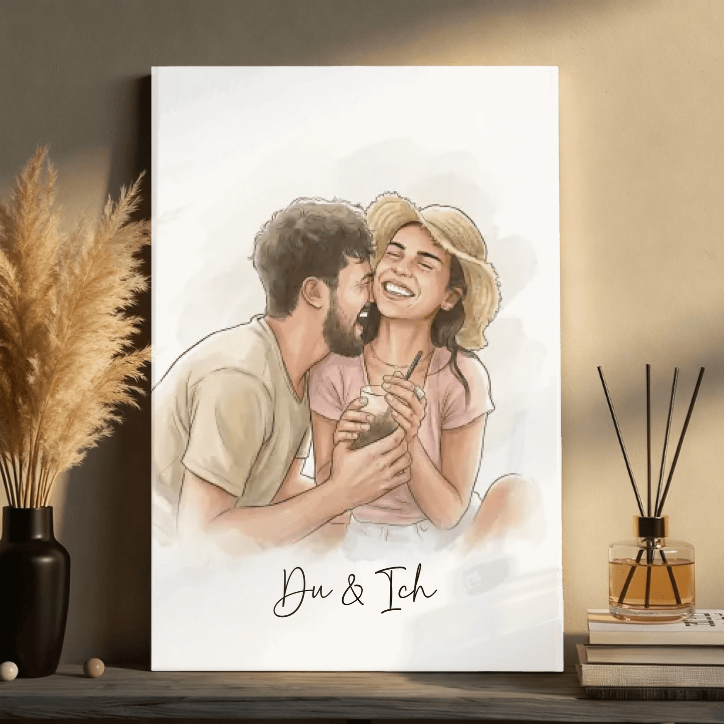 Personalisierte Leinwand - "Du & Ich" Golden Brush - LeinwandGlück
