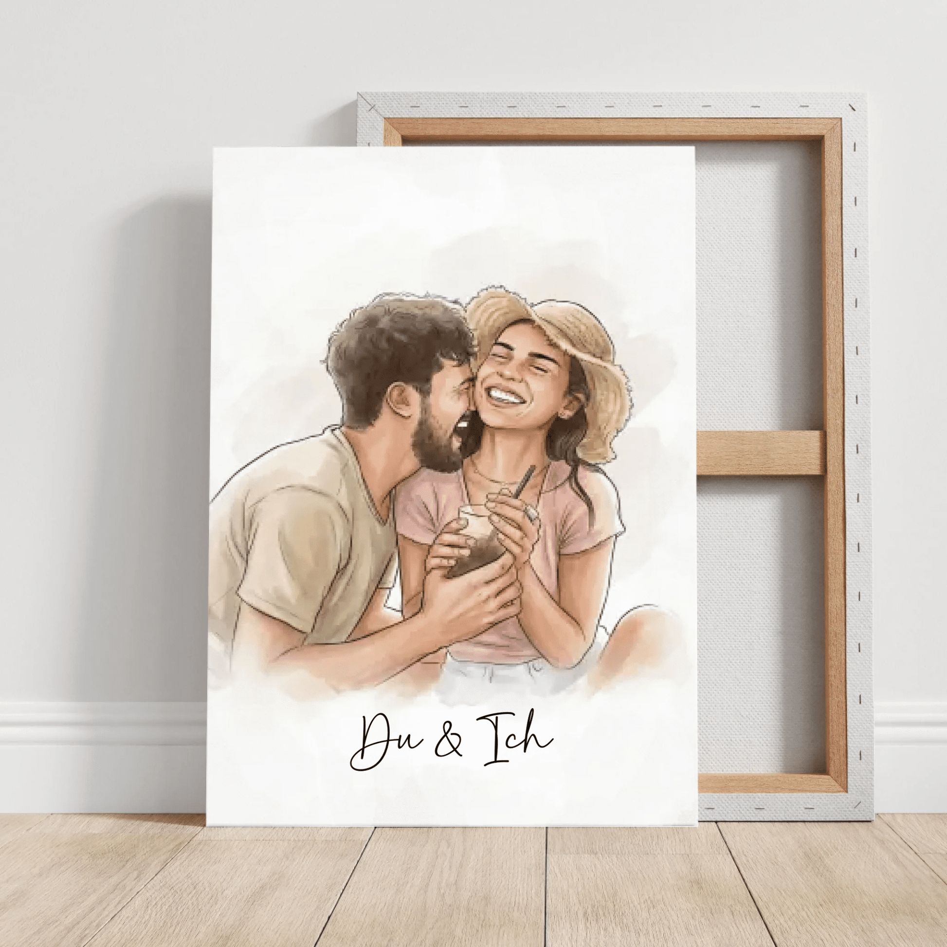 Personalisierte Leinwand - "Du & Ich" Golden Brush - LeinwandGlück