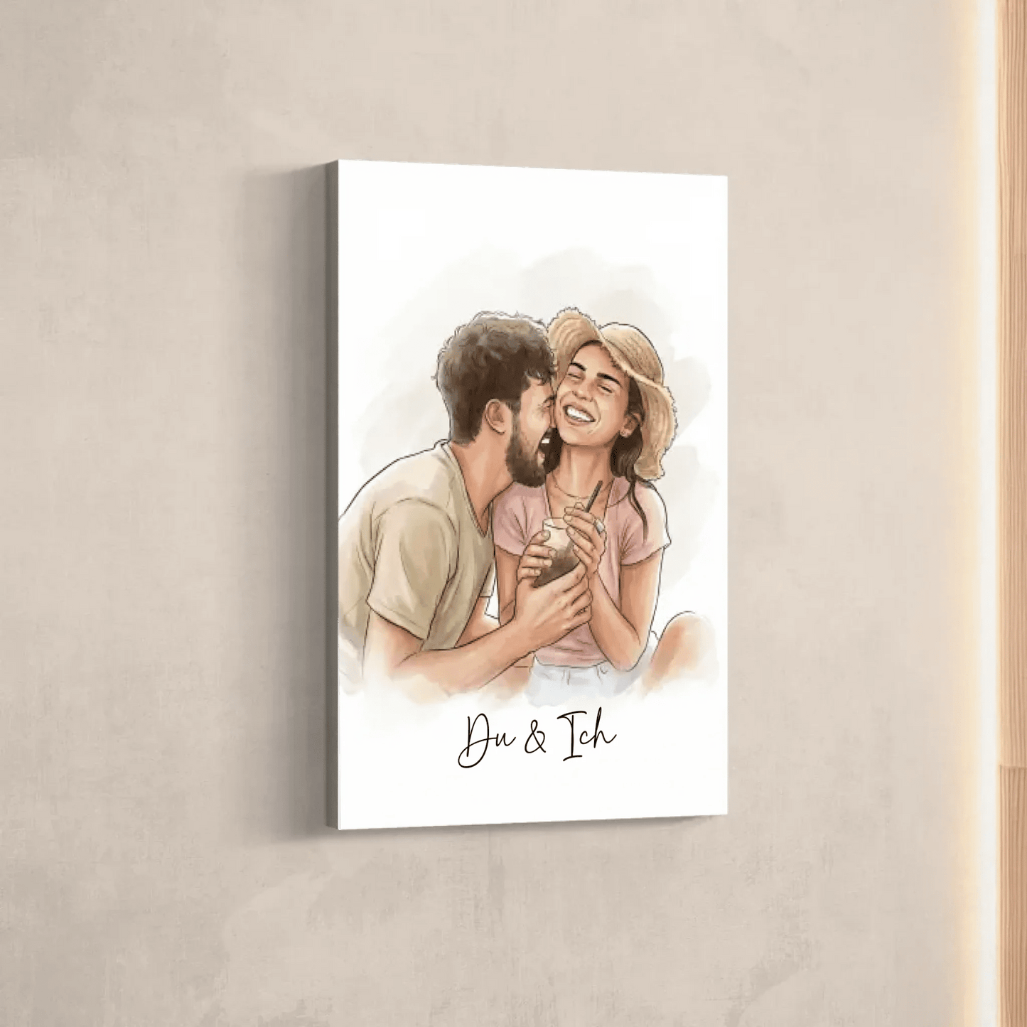 Personalisierte Leinwand - "Du & Ich" Golden Brush - LeinwandGlück
