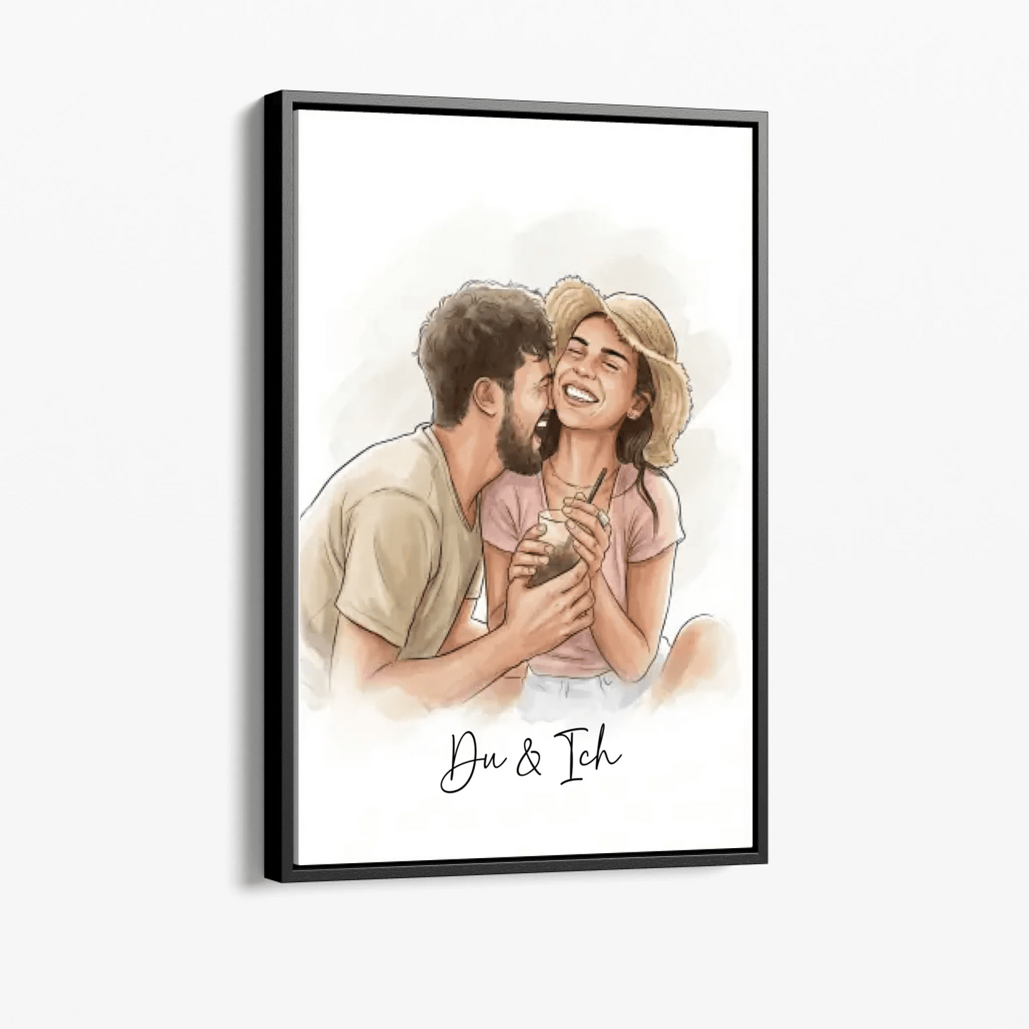 Personalisierte Leinwand - "Du & Ich" Golden Brush - LeinwandGlück