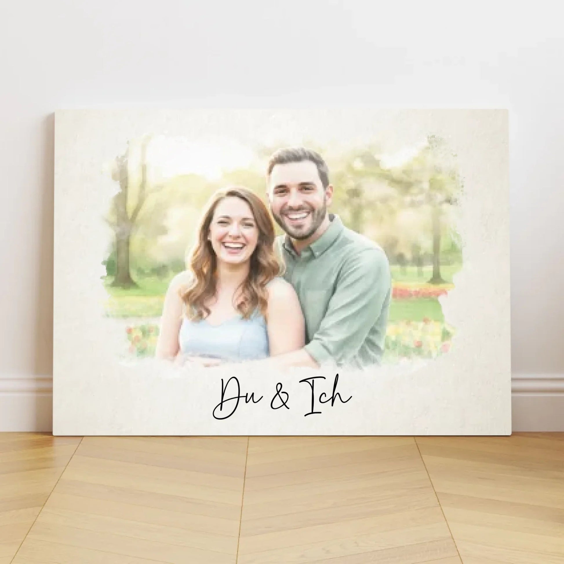 Personalisierte Leinwand - Euer Foto als Aquarell Kunstwerk - LeinwandGlück