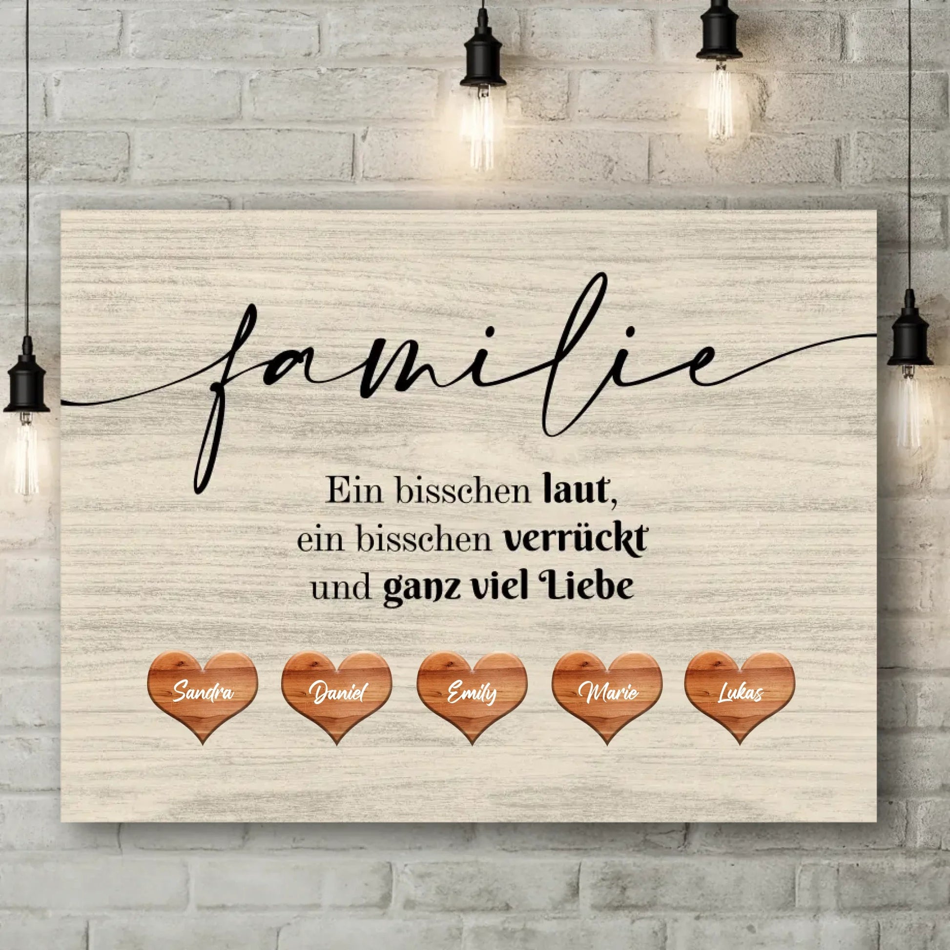Personalisierte Leinwand - "Familie kursiv" - LeinwandGlück
