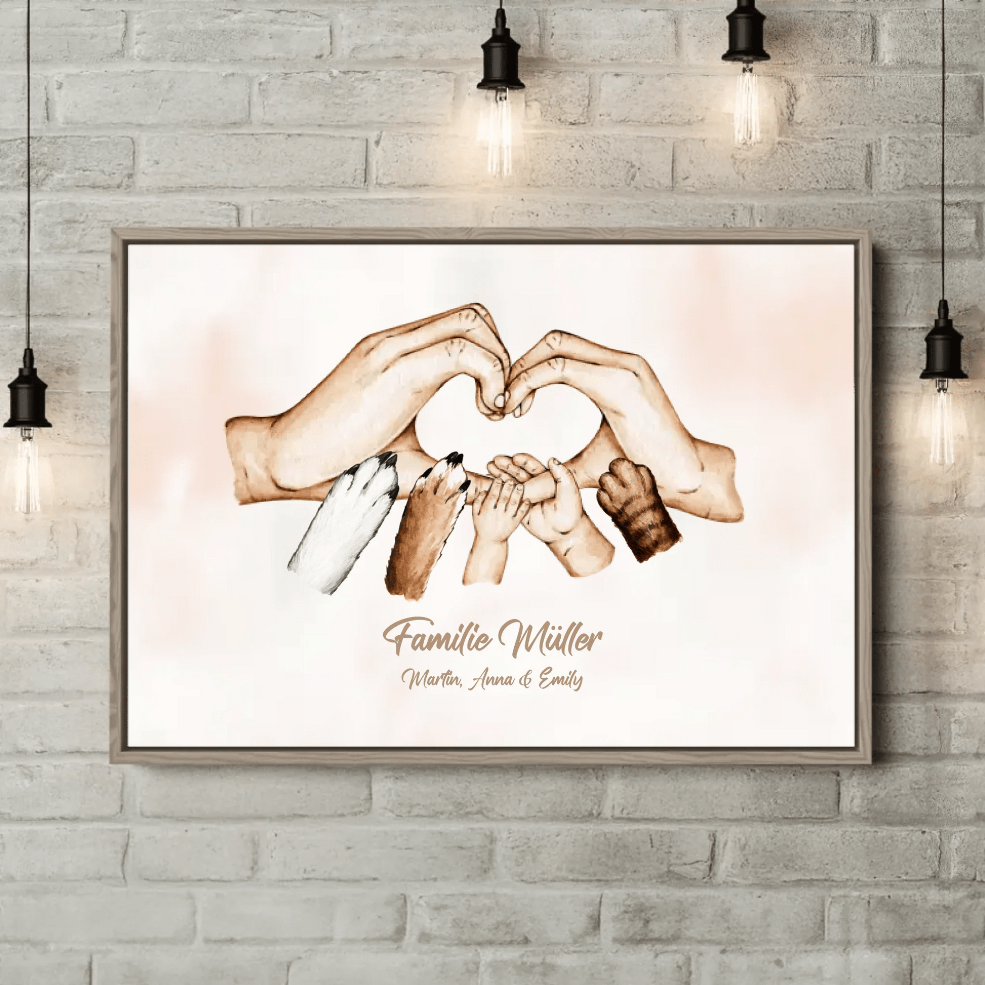 Personalisierte Leinwand - "Familienhände" - LeinwandGlück